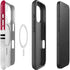 NFL San Francisco 49ers White Striped iPhone 16 Plus Magsafe Impact Case
